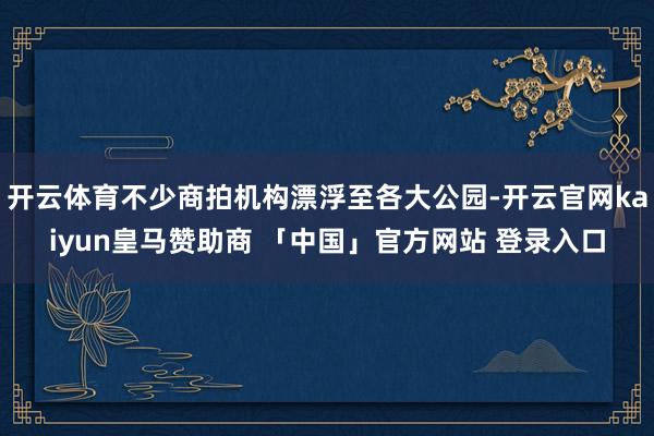 开云体育不少商拍机构漂浮至各大公园-开云官网kaiyun皇马赞助商 「中国」官方网站 登录入口